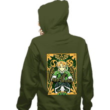 Load image into Gallery viewer, Daily_Deal_Shirts Zippered Hoodies, Unisex / Small / Military Green Ocarina Link
