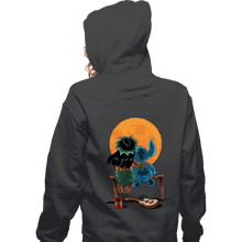 Load image into Gallery viewer, Daily_Deal_Shirts Zippered Hoodies, Unisex / Small / Dark Heather Alien And Girl Gazing At The Moon