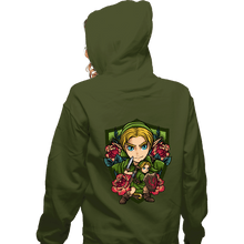 Load image into Gallery viewer, Secret_Shirts Zippered Hoodies, Unisex / Small / Military Green Link Crest
