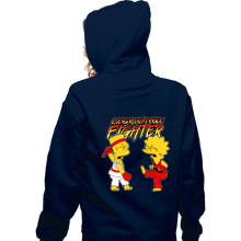 Load image into Gallery viewer, Daily_Deal_Shirts Zippered Hoodies, Unisex / Small / Navy Evergreen Terrace Fighter
