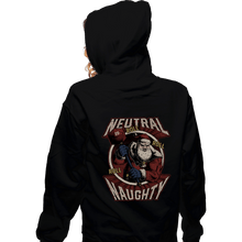 Load image into Gallery viewer, Shirts Zippered Hoodies, Unisex / Small / Black Neutral Naughty Santa