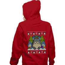 Load image into Gallery viewer, Secret_Shirts Zippered Hoodies, Unisex / Small / Red Festive Forest Fun