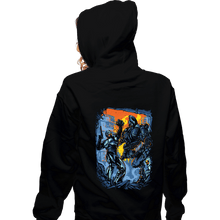 Load image into Gallery viewer, Secret_Shirts Zippered Hoodies, Unisex / Small / Black Robocop VS Robocain