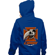 Load image into Gallery viewer, Daily_Deal_Shirts Zippered Hoodies, Unisex / Small / Royal Blue Konshu Skull