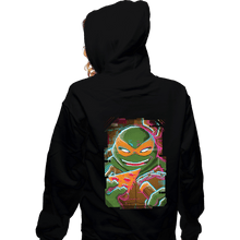 Load image into Gallery viewer, Daily_Deal_Shirts Zippered Hoodies, Unisex / Small / Black Glitch Michelangelo
