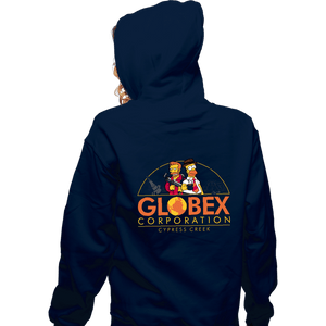 Daily_Deal_Shirts Zippered Hoodies, Unisex / Small / Navy Globex Corp