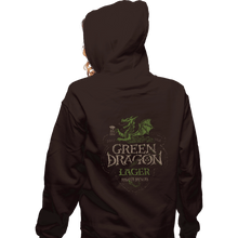 Load image into Gallery viewer, Shirts Zippered Hoodies, Unisex / Small / Dark Chocolate Green Dragon Lager