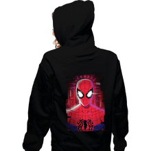 Load image into Gallery viewer, Daily_Deal_Shirts Zippered Hoodies, Unisex / Small / Black Glitch Peter Spider