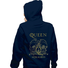 Load image into Gallery viewer, Shirts Zippered Hoodies, Unisex / Small / Navy Queen Of Dragons