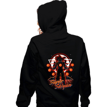 Load image into Gallery viewer, Shirts Zippered Hoodies, Unisex / Small / Black Retro Super Saiyan