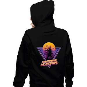 Daily_Deal_Shirts Zippered Hoodies, Unisex / Small / Black Neon Vampire Hunter