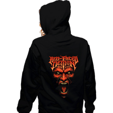 Load image into Gallery viewer, Shirts Zippered Hoodies, Unisex / Small / Black Red Faced Devil