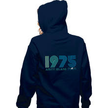Load image into Gallery viewer, Secret_Shirts Zippered Hoodies, Unisex / Small / Navy Amity Island 1975
