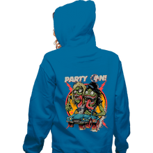 Load image into Gallery viewer, Shirts Zippered Hoodies, Unisex / Small / Royal Blue Party On