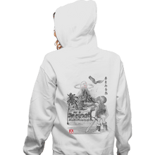 Load image into Gallery viewer, Shirts Zippered Hoodies, Unisex / Small / White Link's Awakening Sumi-e