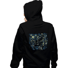 Load image into Gallery viewer, Secret_Shirts Zippered Hoodies, Unisex / Small / Black Starry Predator