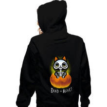 Load image into Gallery viewer, Daily_Deal_Shirts Zippered Hoodies, Unisex / Small / Black Schrodinger Halloween