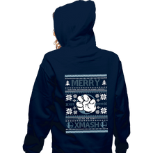 Load image into Gallery viewer, Shirts Zippered Hoodies, Unisex / Small / Navy Merry Xmash