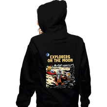 Load image into Gallery viewer, Daily_Deal_Shirts Zippered Hoodies, Unisex / Small / Black Explorers On The Moon