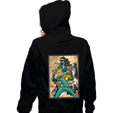 Load image into Gallery viewer, Daily_Deal_Shirts Zippered Hoodies, Unisex / Small / Black Green Ranger Woodblock
