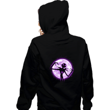 Load image into Gallery viewer, Shirts Zippered Hoodies, Unisex / Small / Black Moonlight Skeleton