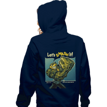 Load image into Gallery viewer, Shirts Zippered Hoodies, Unisex / Small / Navy Rash Can Smash