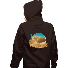 Load image into Gallery viewer, Daily_Deal_Shirts Zippered Hoodies, Unisex / Small / Dark Chocolate The Great Wave off Arrakis