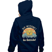 Load image into Gallery viewer, Shirts Zippered Hoodies, Unisex / Small / Navy No Internet! Go Outside!
