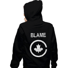 Load image into Gallery viewer, Shirts Zippered Hoodies, Unisex / Small / Black Blame Canada