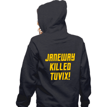 Load image into Gallery viewer, Daily_Deal_Shirts Zippered Hoodies, Unisex / Small / Dark Heather Janeway Killed Tuvix!