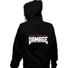 Load image into Gallery viewer, Daily_Deal_Shirts Zippered Hoodies, Unisex / Small / Black Emotional Damage