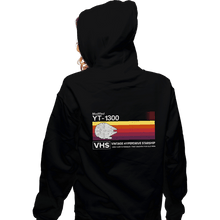 Load image into Gallery viewer, Daily_Deal_Shirts Zippered Hoodies, Unisex / Small / Black Vintage Hyperdrive Starship