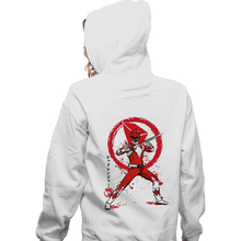 Load image into Gallery viewer, Daily_Deal_Shirts Zippered Hoodies, Unisex / Small / White Red Ranger Sumi-e