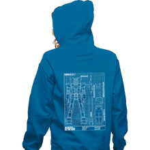 Load image into Gallery viewer, Shirts Pullover Hoodies, Unisex / Small / Sapphire RX-78-2 Blueprint