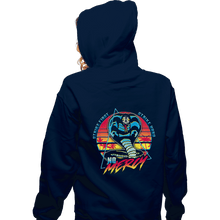 Load image into Gallery viewer, Secret_Shirts Zippered Hoodies, Unisex / Small / Navy Retro Cobra