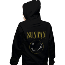 Load image into Gallery viewer, Shirts Zippered Hoodies, Unisex / Small / Black Suntan Lotion

