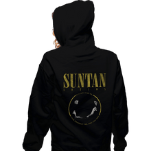 Load image into Gallery viewer, Shirts Zippered Hoodies, Unisex / Small / Black Suntan Lotion