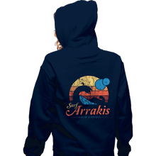 Load image into Gallery viewer, Secret_Shirts Zippered Hoodies, Unisex / Small / Navy Surfing Arrakis