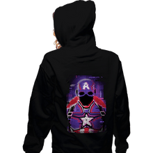 Load image into Gallery viewer, Shirts Zippered Hoodies, Unisex / Small / Black Glitch Captain America