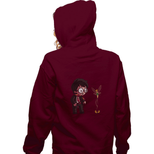 Shirts Zippered Hoodies, Unisex / Small / Maroon Snitch Wings