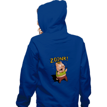 Load image into Gallery viewer, Daily_Deal_Shirts Zippered Hoodies, Unisex / Small / Royal Blue Stoner Pig
