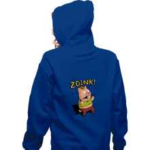 Load image into Gallery viewer, Daily_Deal_Shirts Zippered Hoodies, Unisex / Small / Royal Blue Stoner Pig