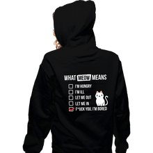 Load image into Gallery viewer, Secret_Shirts Zippered Hoodies, Unisex / Small / Black Meows Decoded