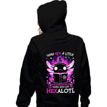 Load image into Gallery viewer, Daily_Deal_Shirts Zippered Hoodies, Unisex / Small / Black Axolotl Witching Hour
