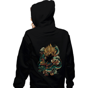 Shirts Zippered Hoodies, Unisex / Small / Black Colorful Dragon