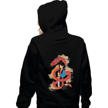 Load image into Gallery viewer, Shirts Pullover Hoodies, Unisex / Small / Black Mulan And The Dragon