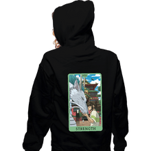 Load image into Gallery viewer, Daily_Deal_Shirts Zippered Hoodies, Unisex / Small / Black Tarot Ghibli Strength