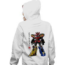 Load image into Gallery viewer, Daily_Deal_Shirts Zippered Hoodies, Unisex / Small / White Mighty Morphin Megazord Sumi-e