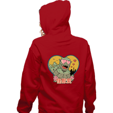 Load image into Gallery viewer, Daily_Deal_Shirts Zippered Hoodies, Unisex / Small / Red Kaiju Love