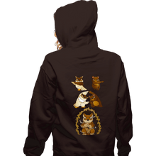 Load image into Gallery viewer, Secret_Shirts Zippered Hoodies, Unisex / Small / Dark Chocolate Owl Bear Fusion